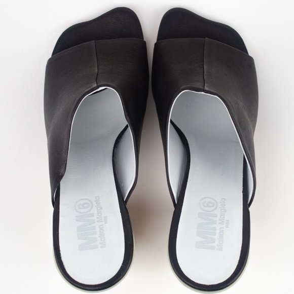Leather Chunky Heeled Mules, MM6 MAISON MARGIELA - Picture 4 of 7